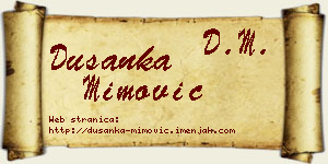 Dušanka Mimović vizit kartica